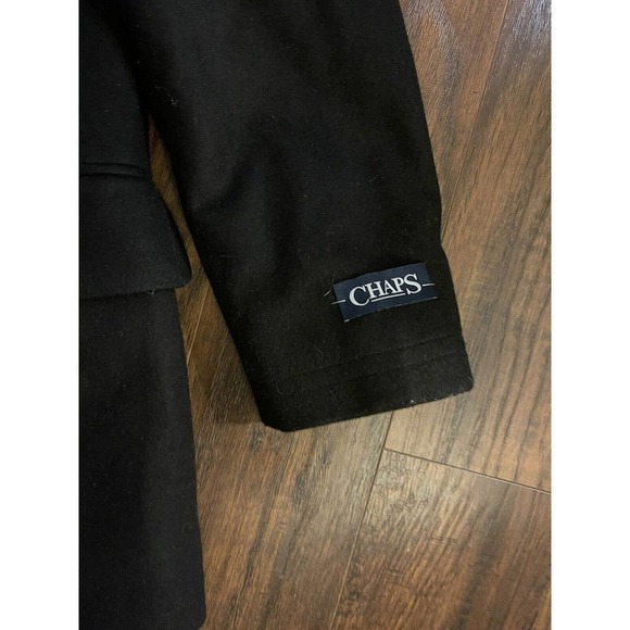 Chaps Men's Classic Double Breasted Overcoat Coat 36 Reg Black - Picture 2 of 10